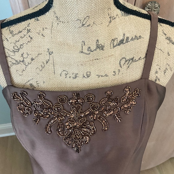 Vintage 90’s Y2k Iridescent Brown Beaded Bodice Prom Dress Maxi Fairy Rachel 12 - Picture 3 of 15